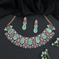 Statement Crystal Rose Gold Choker Set with Floral Vine Detailing