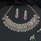 Statement Crystal Rose Gold Choker Set with Floral Vine Detailing