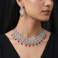 Art Deco inspired rhodium choker with geometric openwork accents