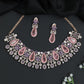Statement Crystal Rose Gold Choker Set with Floral Vine Detailing