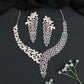 Rose Gold Necklace Set with Bloom Cluster and Cascading Design