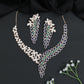 Rose Gold Necklace Set with Bloom Cluster and Cascading Design