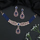 Crystal Rose Gold Beads Necklace with Decorative Floral Elements