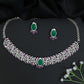 Decorative Crystal Rose Gold Necklace with Matching Earrings
