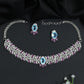 Decorative Crystal Rose Gold Necklace with Matching Earrings