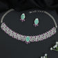Decorative Crystal Rose Gold Necklace with Matching Earrings