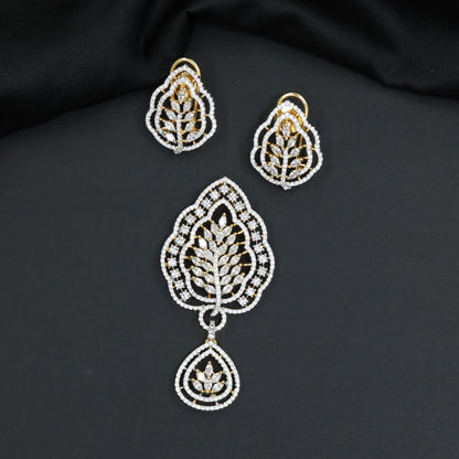 Botanical Frame Pendant Set with Matching Earrings