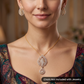 Botanical Frame Pendant Set with Matching Earrings