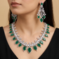 Bridal edit rhodium necklace set with grand chandelier earrings