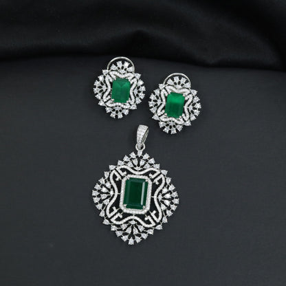 Statement Pendant Set with Rectangular Centre Detailing