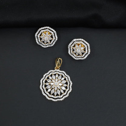 Contemporary Pendant Set with Layered Halo Pattern