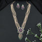 Multi-Strand Beads Necklace with Floral Medallion Centerpiece