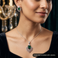 Designer Pendant Set Featuring Floral Halo Styling