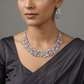 Crystal Floral Garden Necklace with Matching Earrings