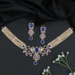 Rhodium Choker with Floral Arrangement and Crystal Accents