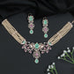 Rhodium Choker with Floral Arrangement and Crystal Accents