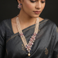 Crystal Blossom Pearl Necklace with Statement Centerpiece