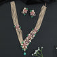 Crystal Blossom Pearl Necklace with Statement Centerpiece