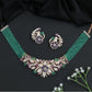 Multi Strand Beads Necklace with Flower Cluster Centerpiece