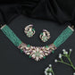 Multi Strand Beads Necklace with Flower Cluster Centerpiece