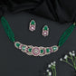 Floral Cluster Crystal Beads Necklace with Matching Earrings