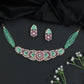 Floral Cluster Crystal Beads Necklace with Matching Earrings