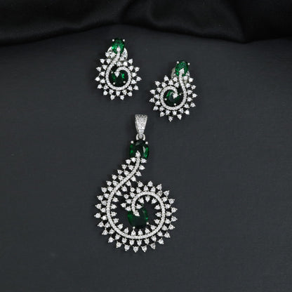 Festive Pendant Set with Spiral Inspired Design