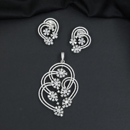 Statement Pendant Set with Openwork Floral Detailing