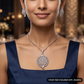 Statement Pendant Set with Circular Floral Pattern