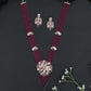 Floral Cluster Medallion Beads Necklace with Matching Earrings