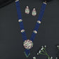 Floral Cluster Medallion Beads Necklace with Matching Earrings