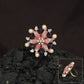 Pearl Tip Floral Rosette Crystal Finger Ring