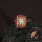 Floral Petal Crystal Finger Ring with Layered Bloom Design