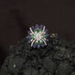 Floral Petal Crystal Finger Ring with Layered Bloom Design