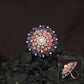 Multi Petal Crystal Finger Ring with Pearl Centerpiece