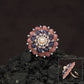 Multi Petal Crystal Finger Ring with Pearl Centerpiece