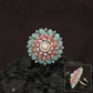Multi Petal Crystal Finger Ring with Pearl Centerpiece