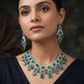 Imperial graduating layout rhodium necklace with a hanging central teardrop cluster