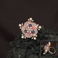 Floral Pearl Crystal Finger Ring with Petal Cluster Design