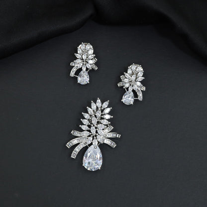 Statement Pendant Set with Marquise and Baguette Detailing