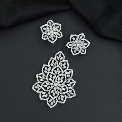 Artistic Pendant Set with Layered Floral Arrangement