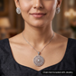 Floral Pendant Set with Layered Petal Arrangement and Matching Earrings
