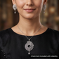 Designer Pendant Set with Floral Arrangement and Circular Frame