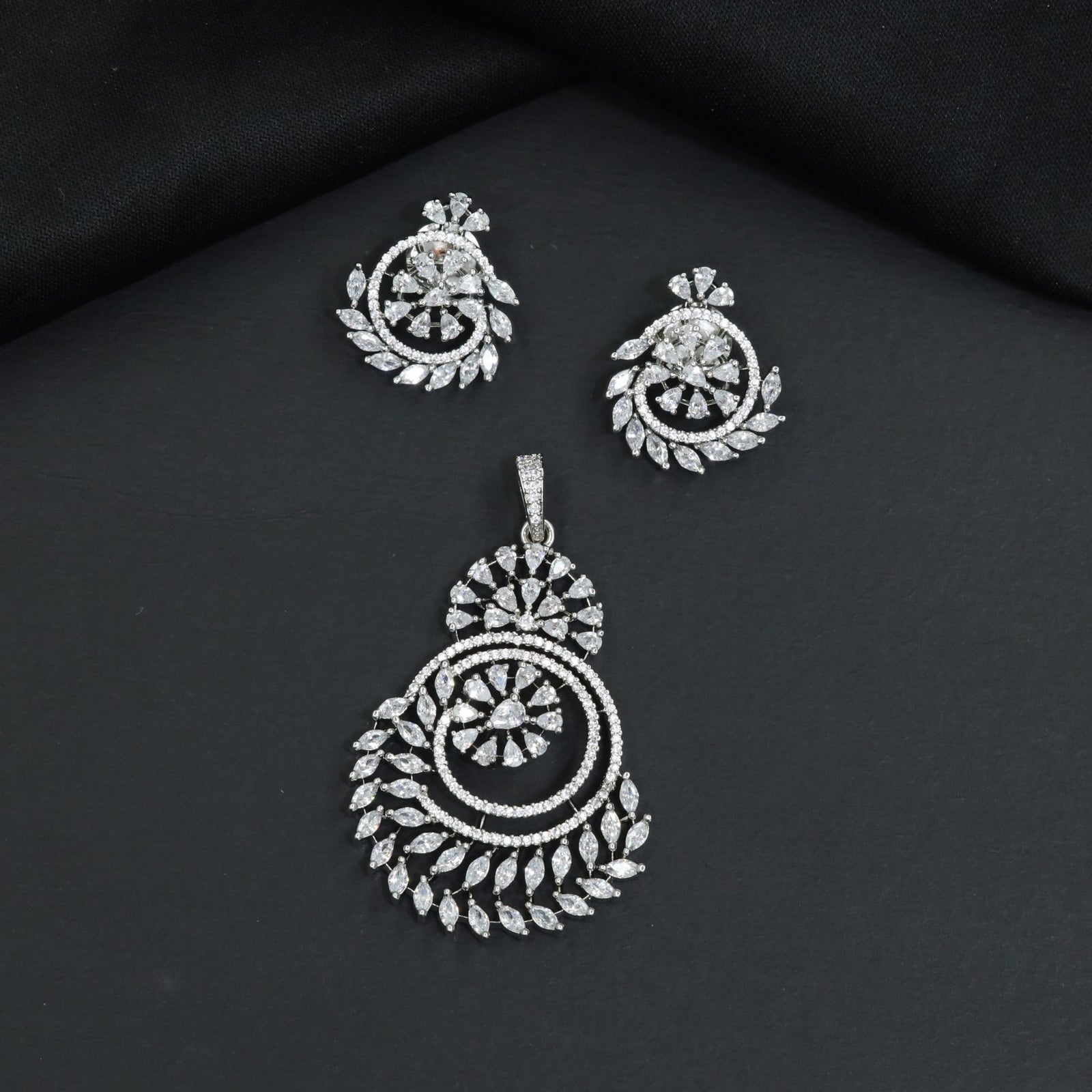 Floral Paisley Pendant Set with Matching Earrings