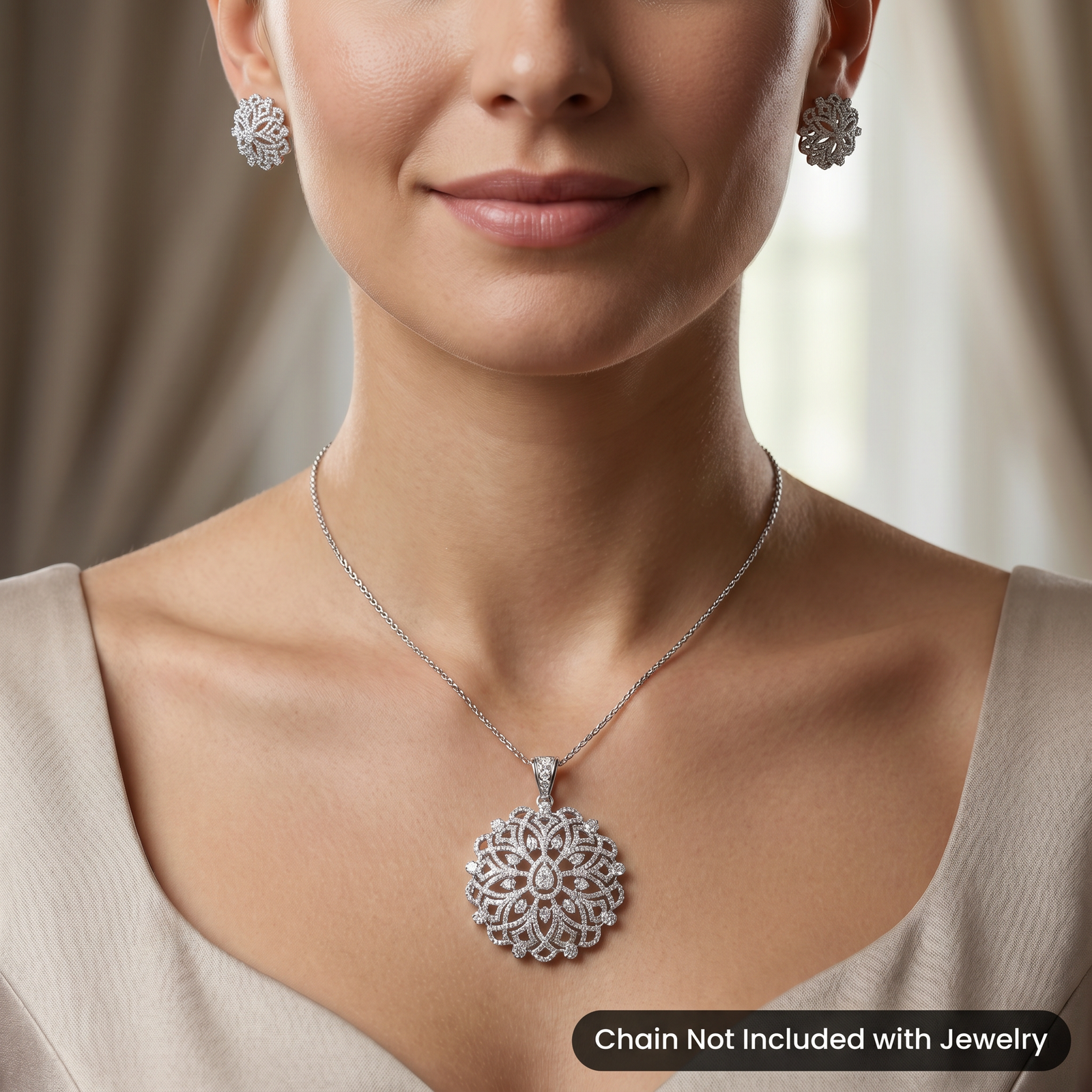 Designer Pendant Set with Intricate Openwork Craftsmanship