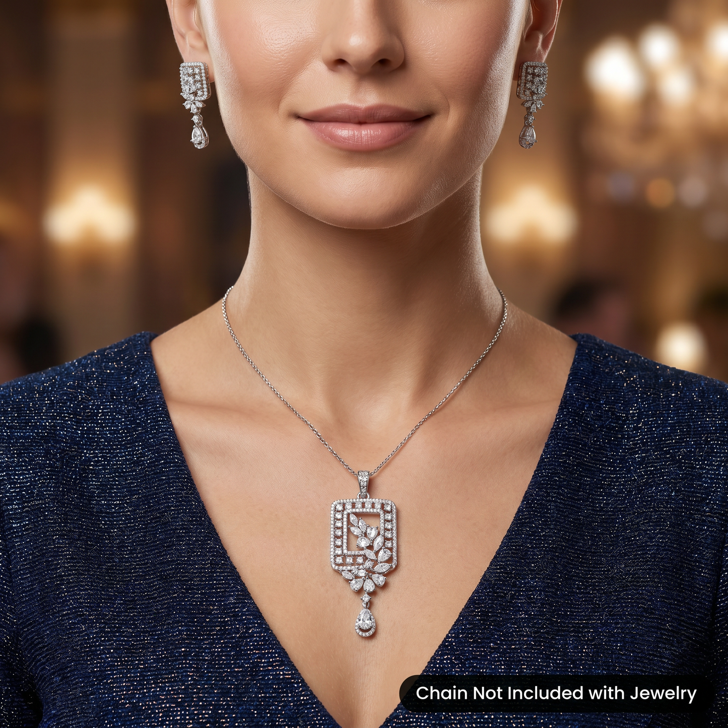 Decorative Pendant Set with Geometric Frame Construction