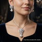 Modern Pendant Set with Floral Silhouette and Pearl Drop Styling