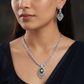Royal rhodium necklace with sculpted gemstone sequence