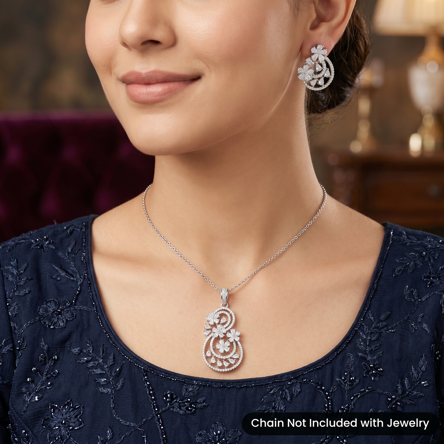 Decorative Pendant Set with Scroll Pattern and Floral Detailing