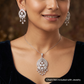 Designer Pendant Set with Teardrop Silhouette and Cluster Styling
